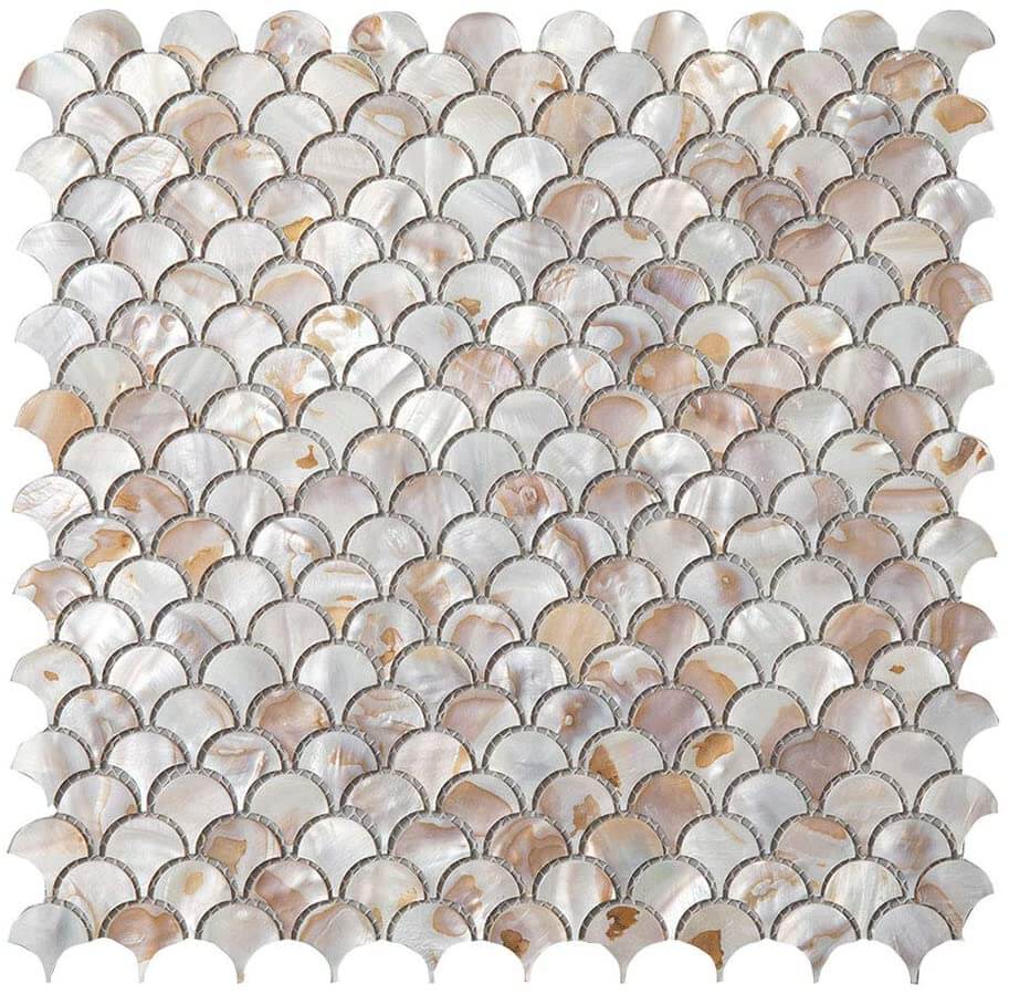 Mother of Pearl Shell Fish-Scale Mosaic Tile (Colorful, 10-Pack)